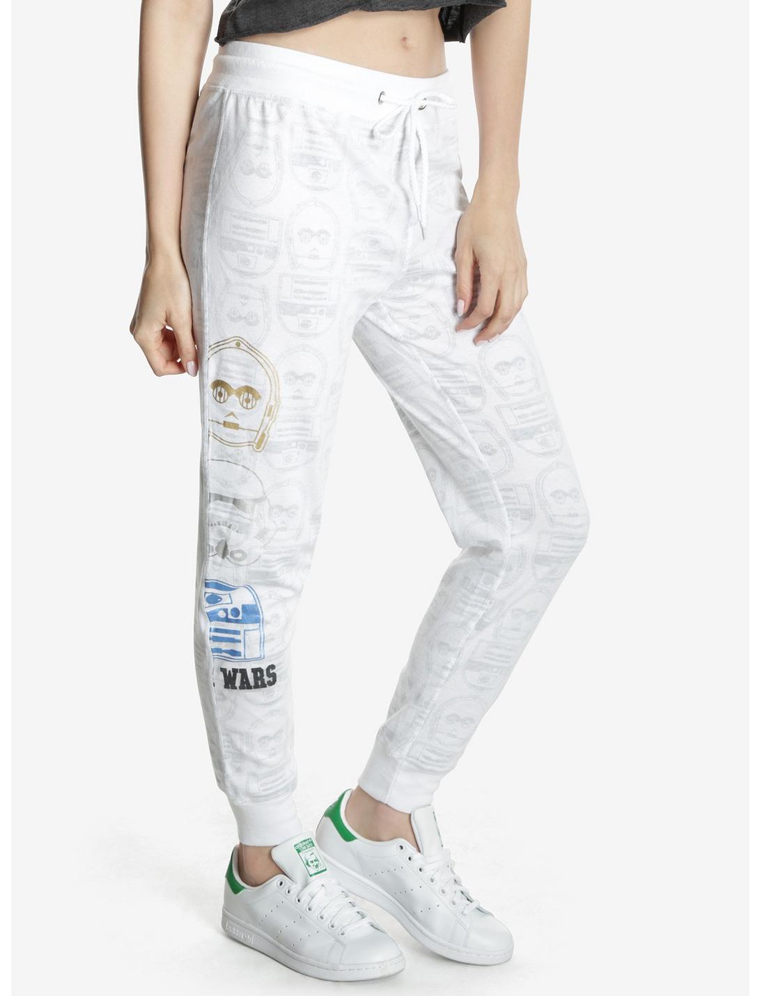 Star Wars C-3PO And R2-D2 Reversible Womens Joggers, WHITE, hi-res