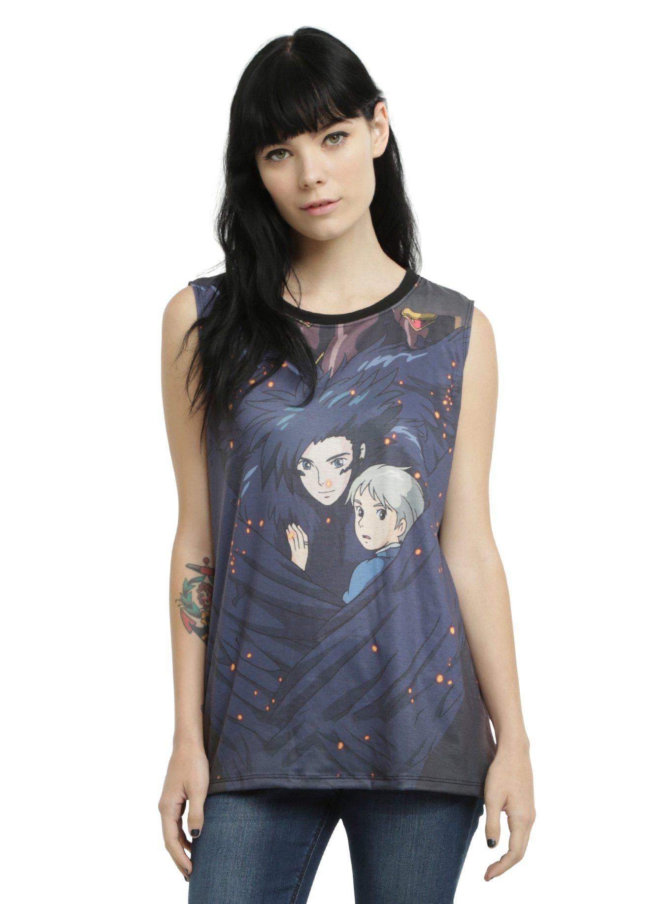 Her Universe Studio Ghibli Howl&rsquo;s Moving Castle Embrace Girls Muscle Top, BLACK, hi-res
