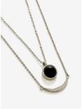 Silver Layer Black Stone Double Necklace, , hi-res