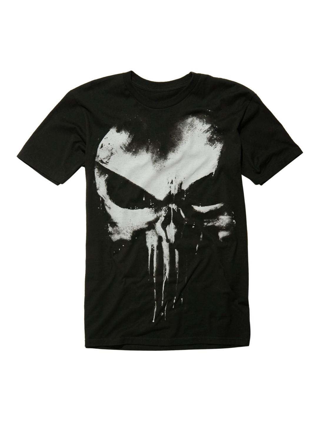 Marvel Punisher Spray Logo T-Shirt, BLACK, hi-res