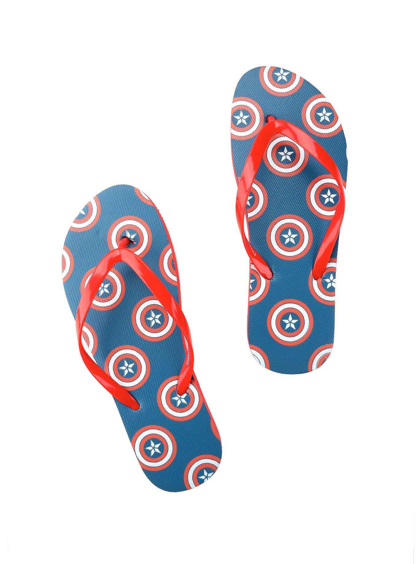 Marvel Captain America Flip Flops, BLUE, hi-res