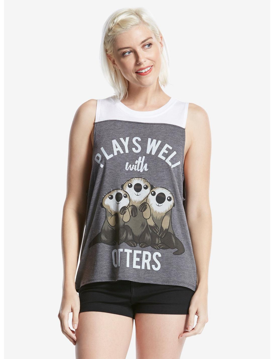 Disney Finding Dory Otters Womens Tank, CHARCOAL, hi-res