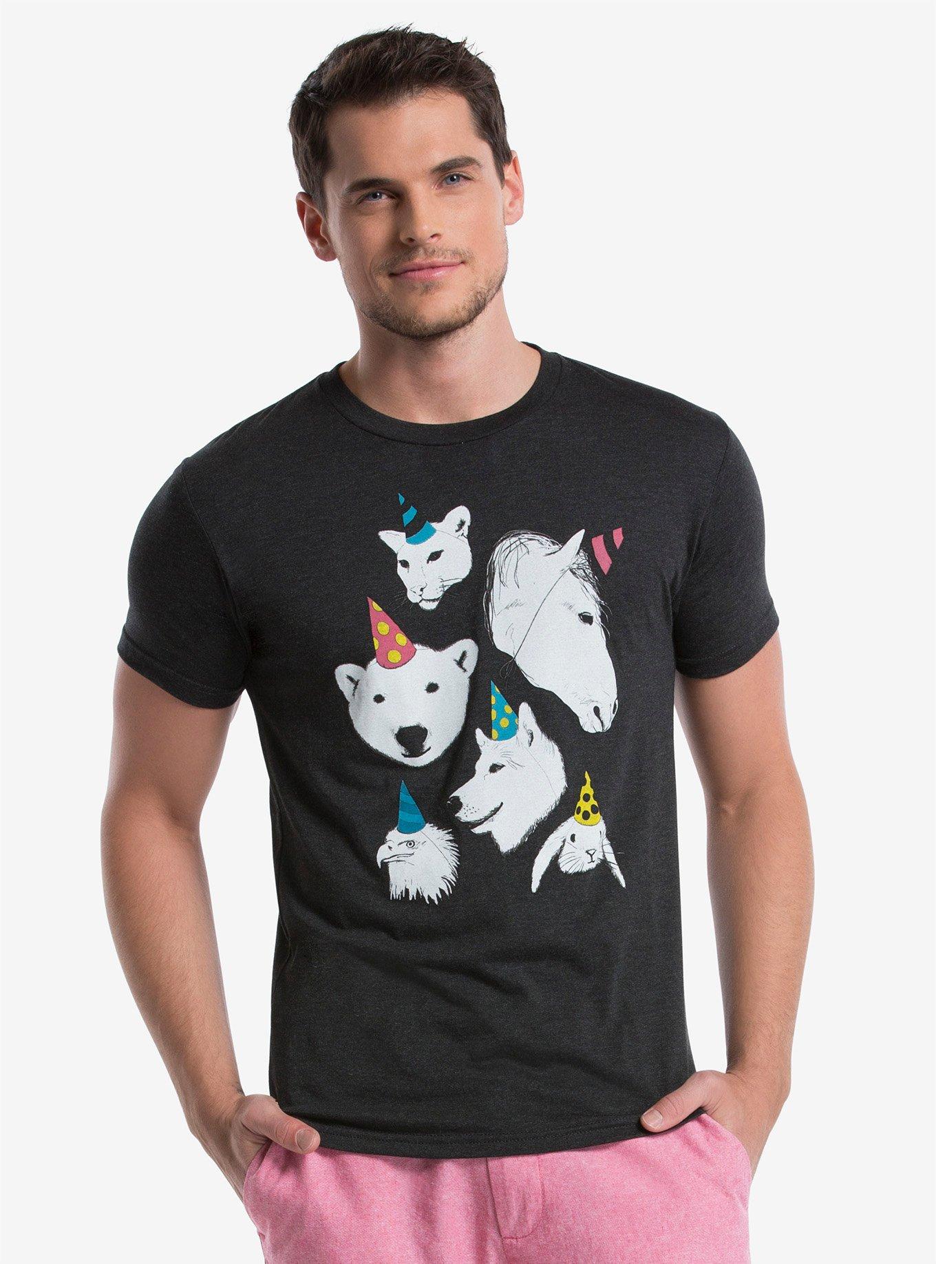 "Party Animal" by Threadless Artist Ross Zietz T-Shirt, BLACK, hi-res