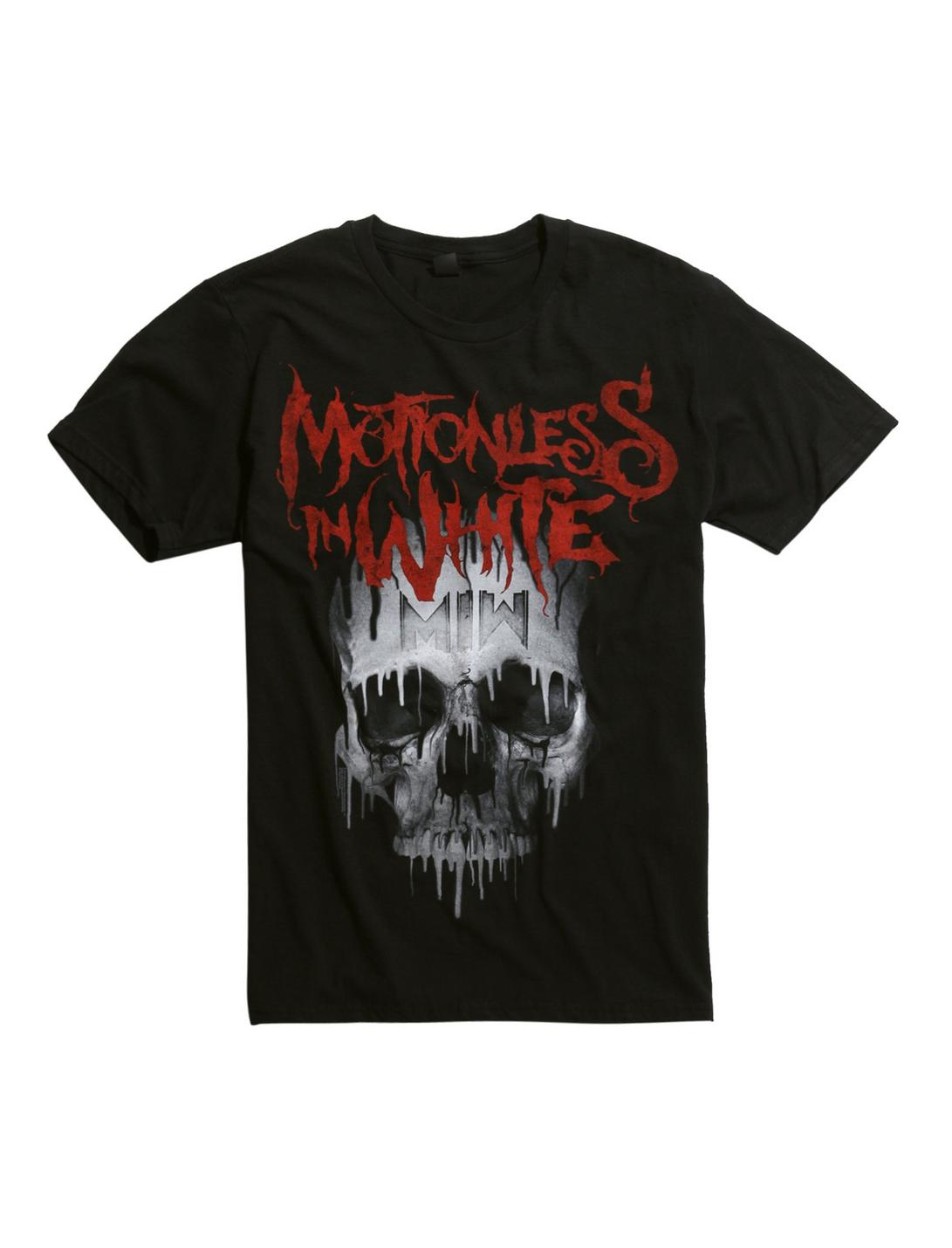 Motionless In White Drip Skull T-Shirt, BLACK, hi-res