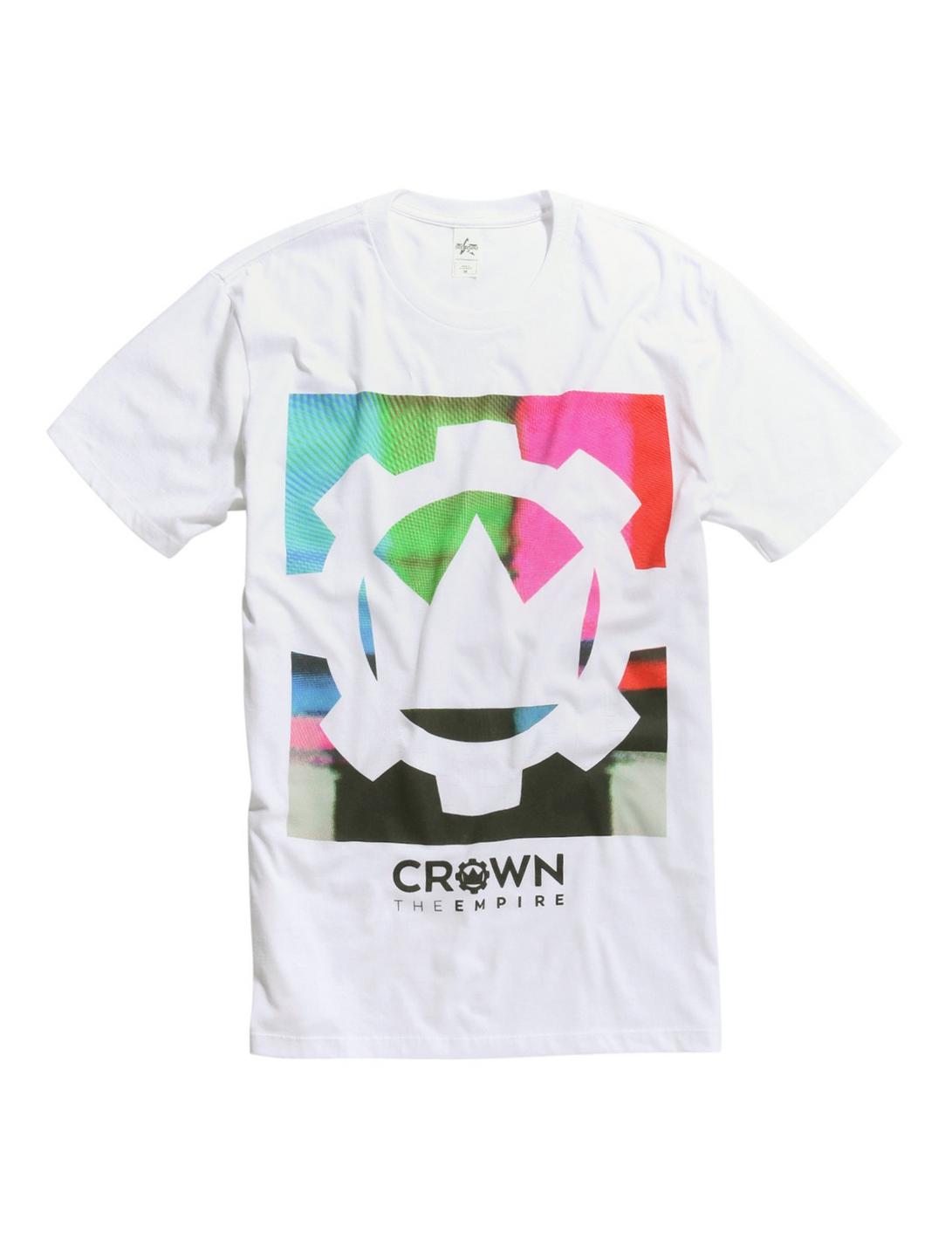 Crown The Empire Color Bars Logo T-Shirt, WHITE, hi-res