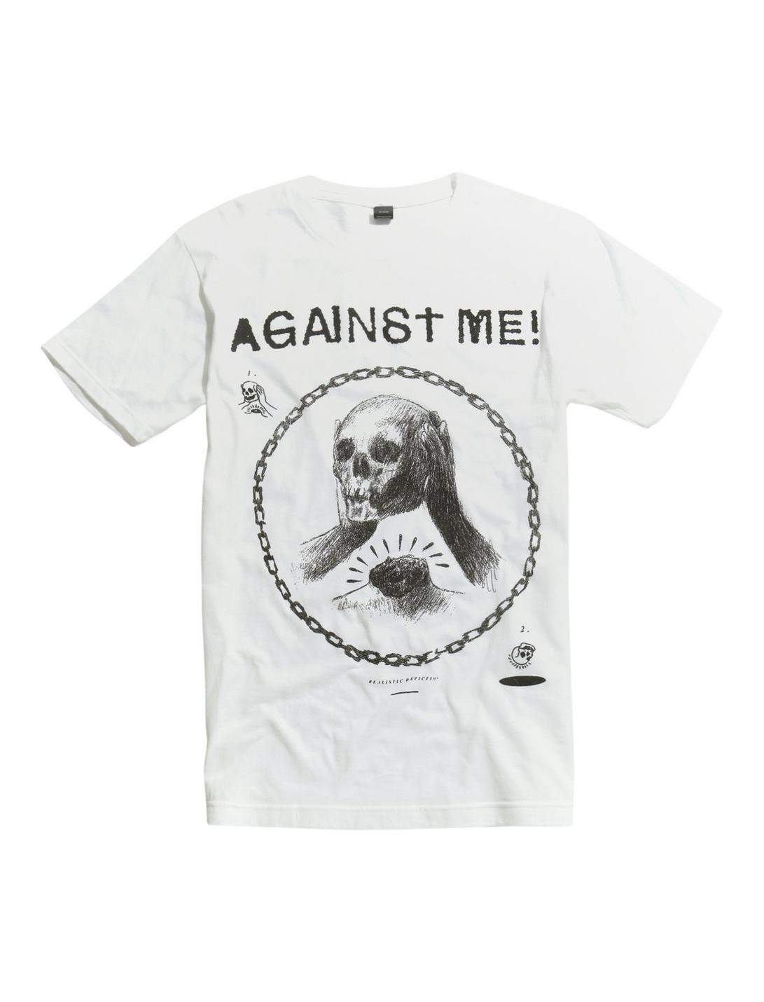 Against Me! Skull T-Shirt, BLACK, hi-res
