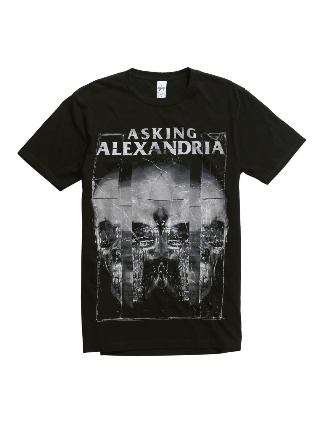 Asking Alexandria Mirrorskull T-Shirt, BLACK, hi-res