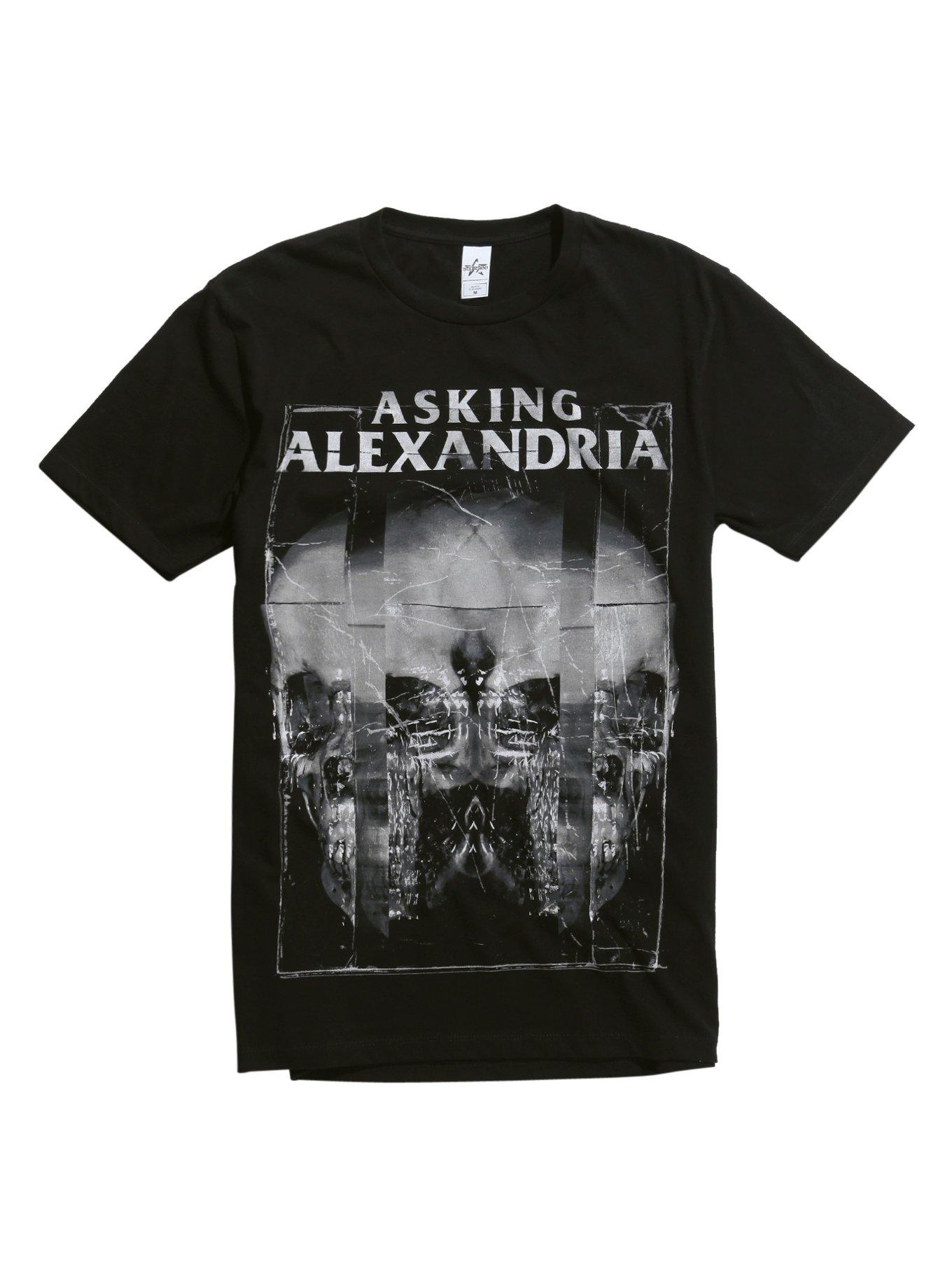 Asking Alexandria Mirrorskull T-Shirt, BLACK, hi-res