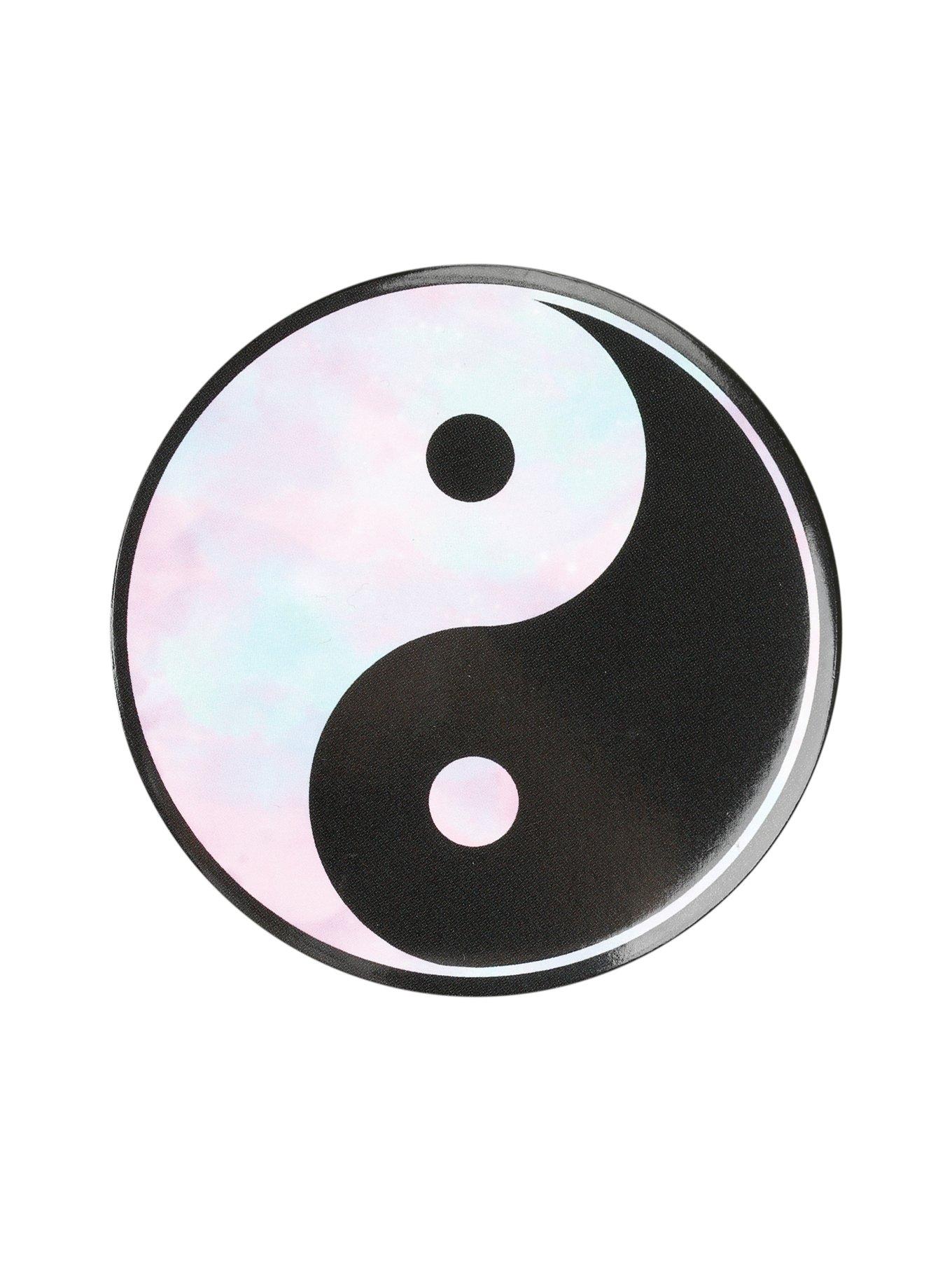 Tie Dye Pastel Yin-Yang Button Mirror, , hi-res