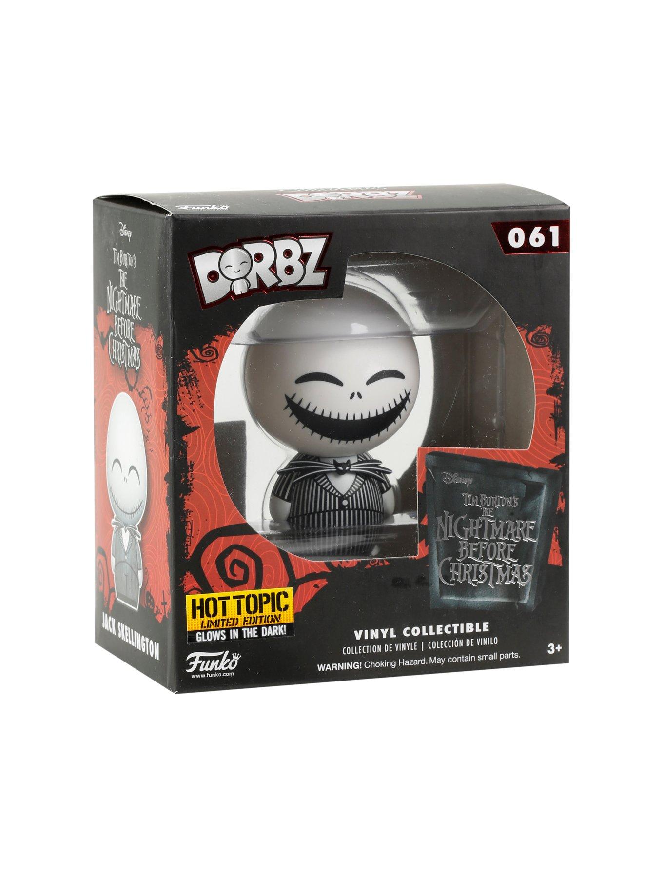 Funko The Nightmare Before Christmas Jack Skellington Glow-In-The-Dark Dorbz Vinyl Figure Hot Topic Limited Edition, , hi-res