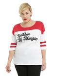 DC Comics Suicide Squad Harley Quinn Daddy’s Lil Monster Girls Raglan Plus Size, WHITE, hi-res