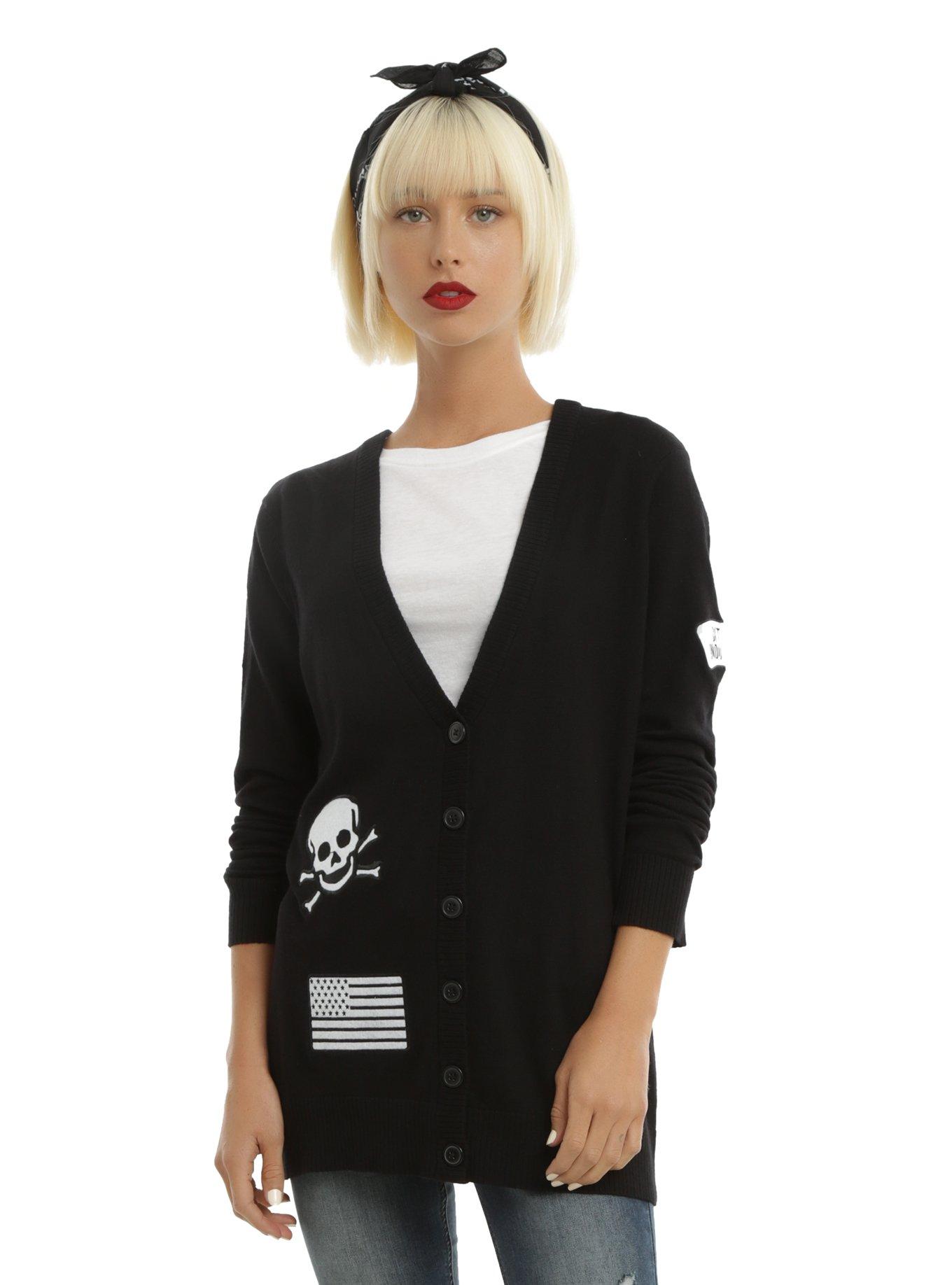 Skull cardigan hot on sale topic