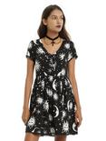 Black & White Moon & Sun Lace Front Dress, BLACK, hi-res