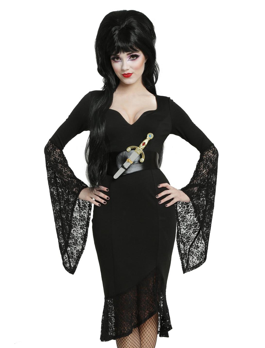 Deep V-Neck Lace Bell Sleeve Dress | Hot Topic