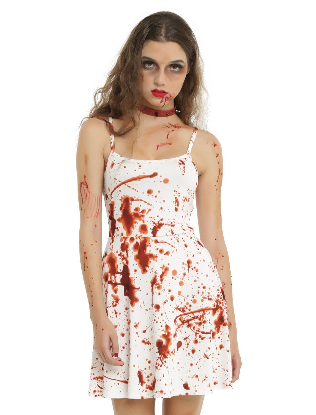 Blood Splatter Dress, WHITE, hi-res