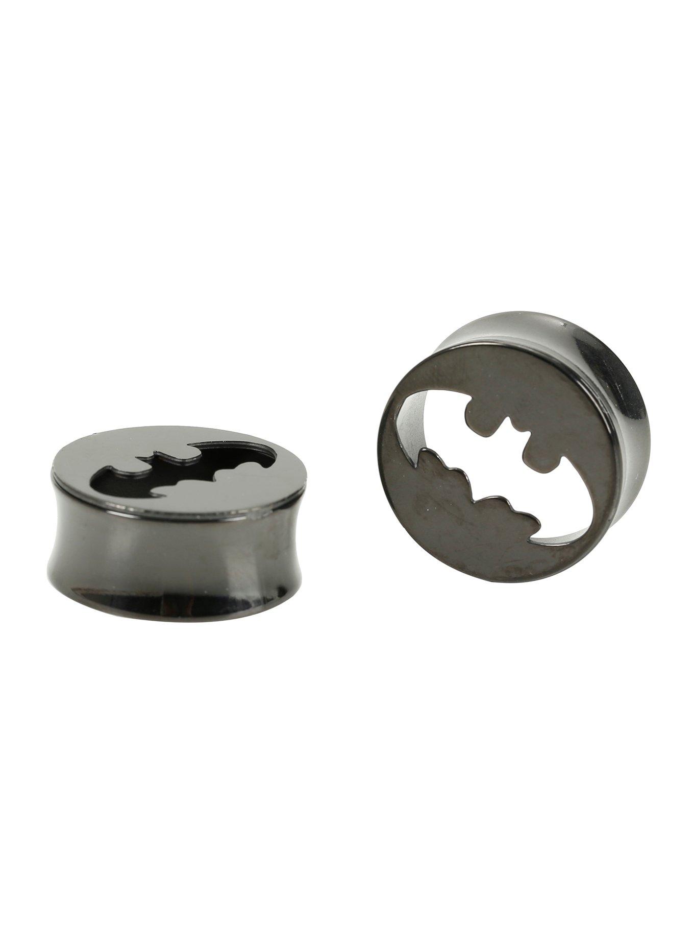 Steel DC Comics Batman Cut-Out Logo Plugs 2 Pack, MULTI, hi-res