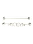 Steel White Opal CZ Industrial Barbell 2 Pack, , hi-res