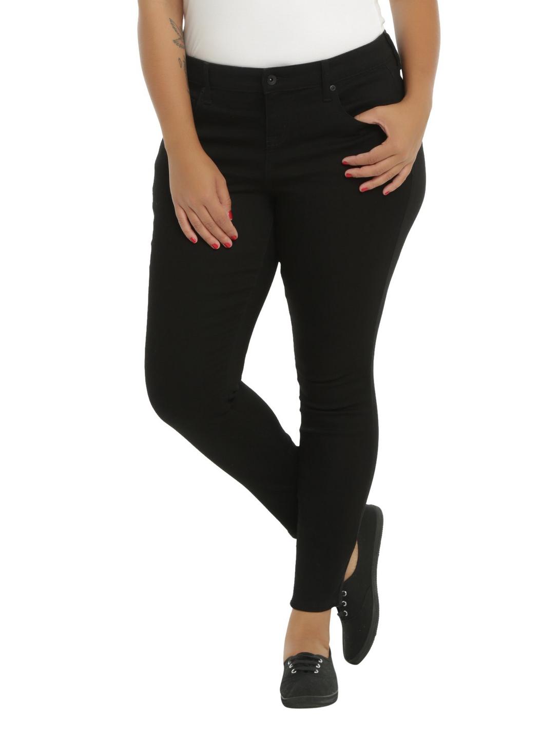 Blackheart Black Skinny Jeans Plus Size, BLACK, hi-res