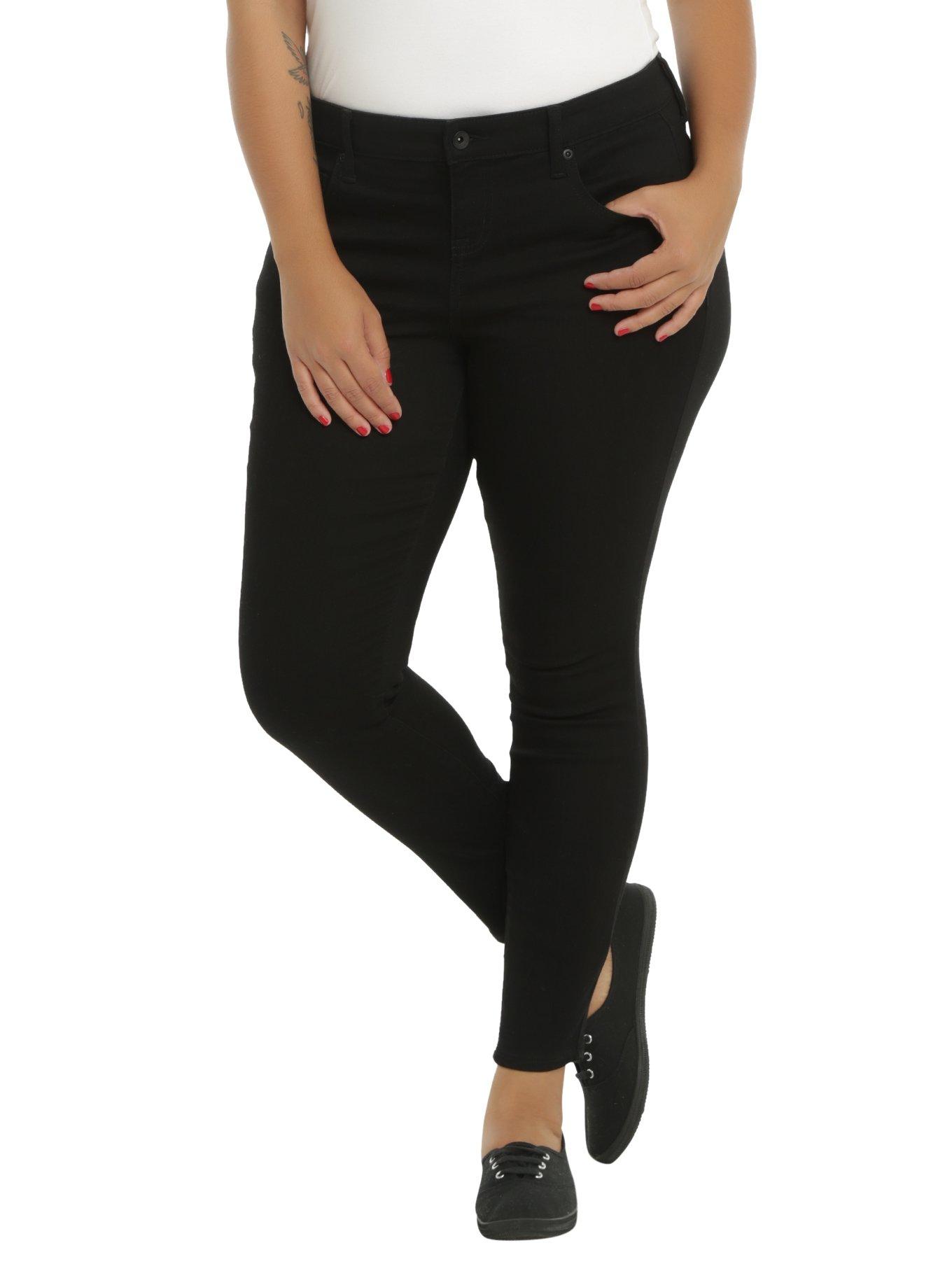 Blackheart Black Skinny Jeans Plus Size, BLACK, hi-res