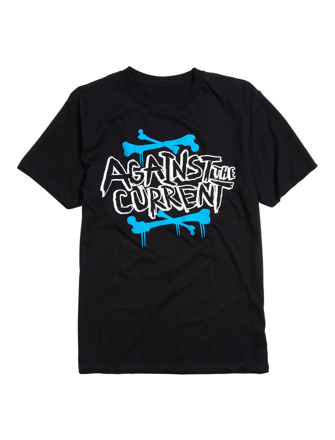 Against The Current Crossbones Logo T-Shirt, BLACK, hi-res