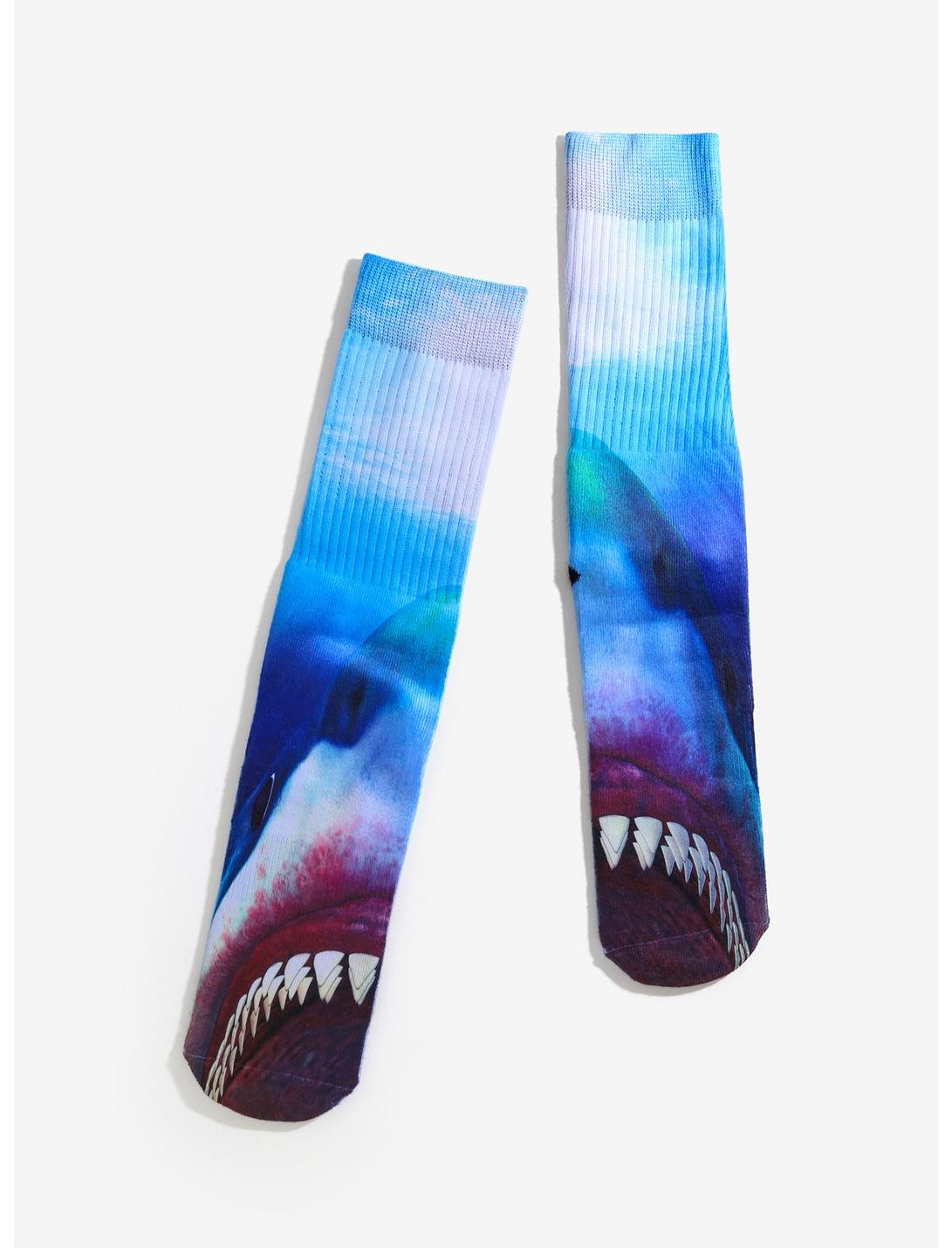 Shark Toe Crew Socks, , hi-res