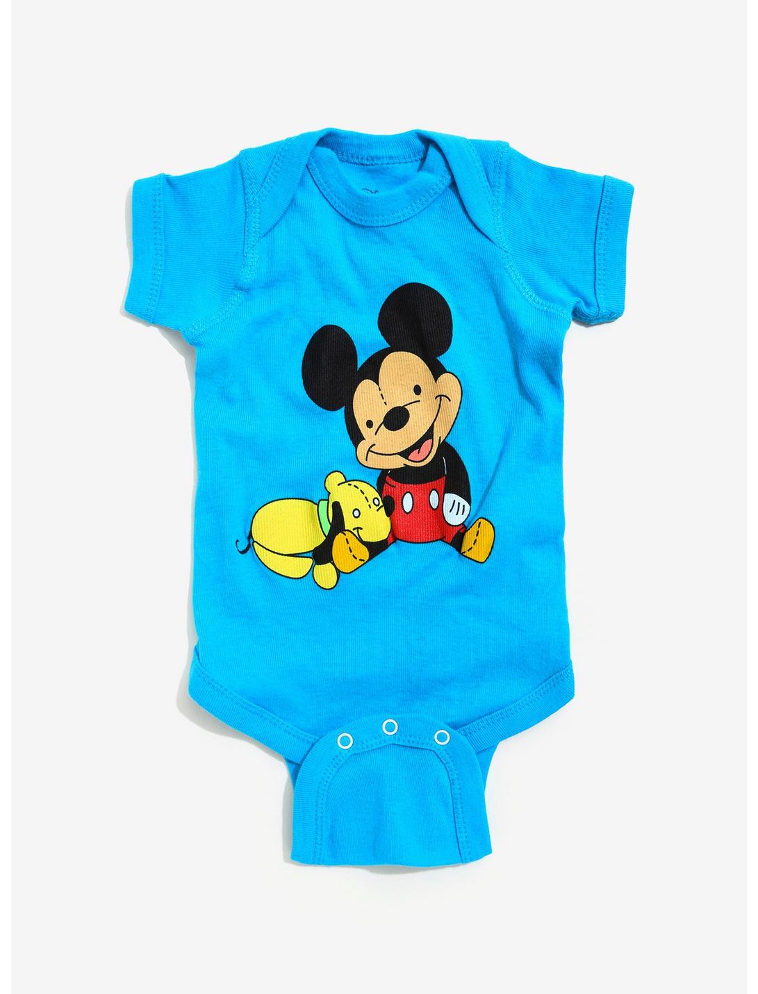 Disney Mickey Plush Friends Forever Turquoise Baby Bodysuit, TURQUOISE, hi-res
