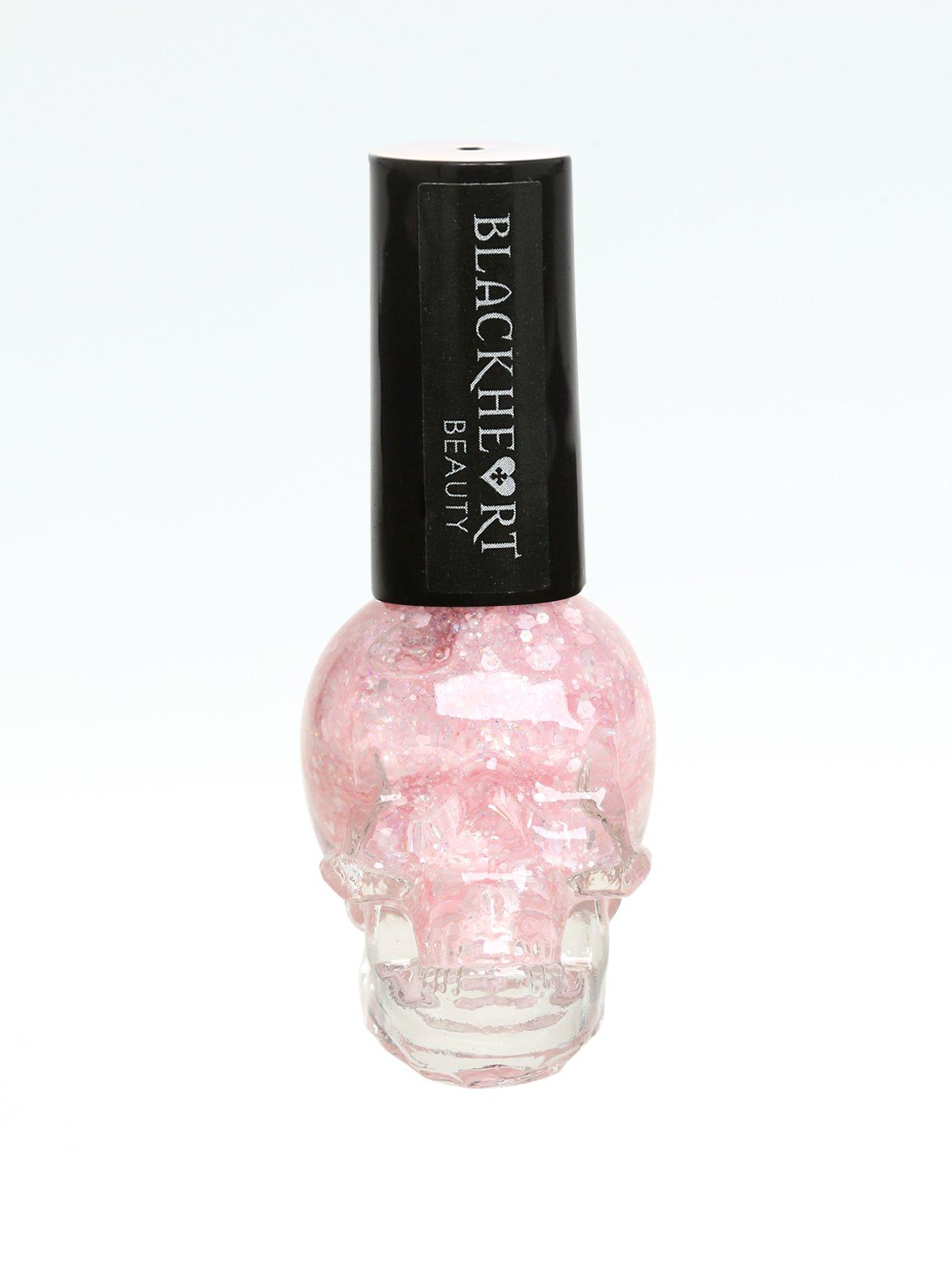 Blackheart Beauty Baby Pink & White Splatter Nail Polish, , hi-res