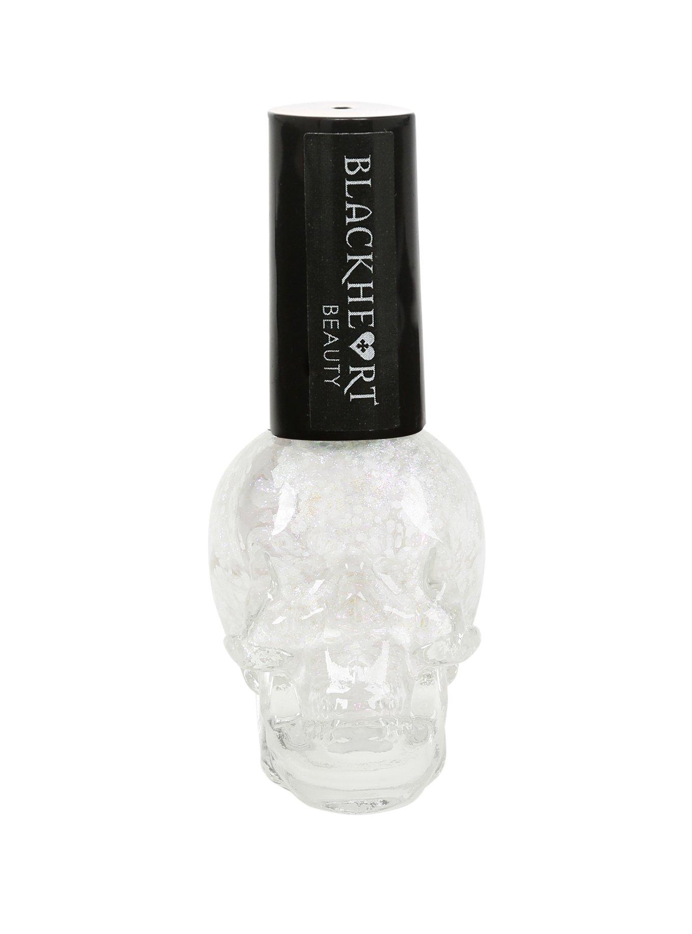 Blackheart Beauty White Splatter Nail Polish, , hi-res