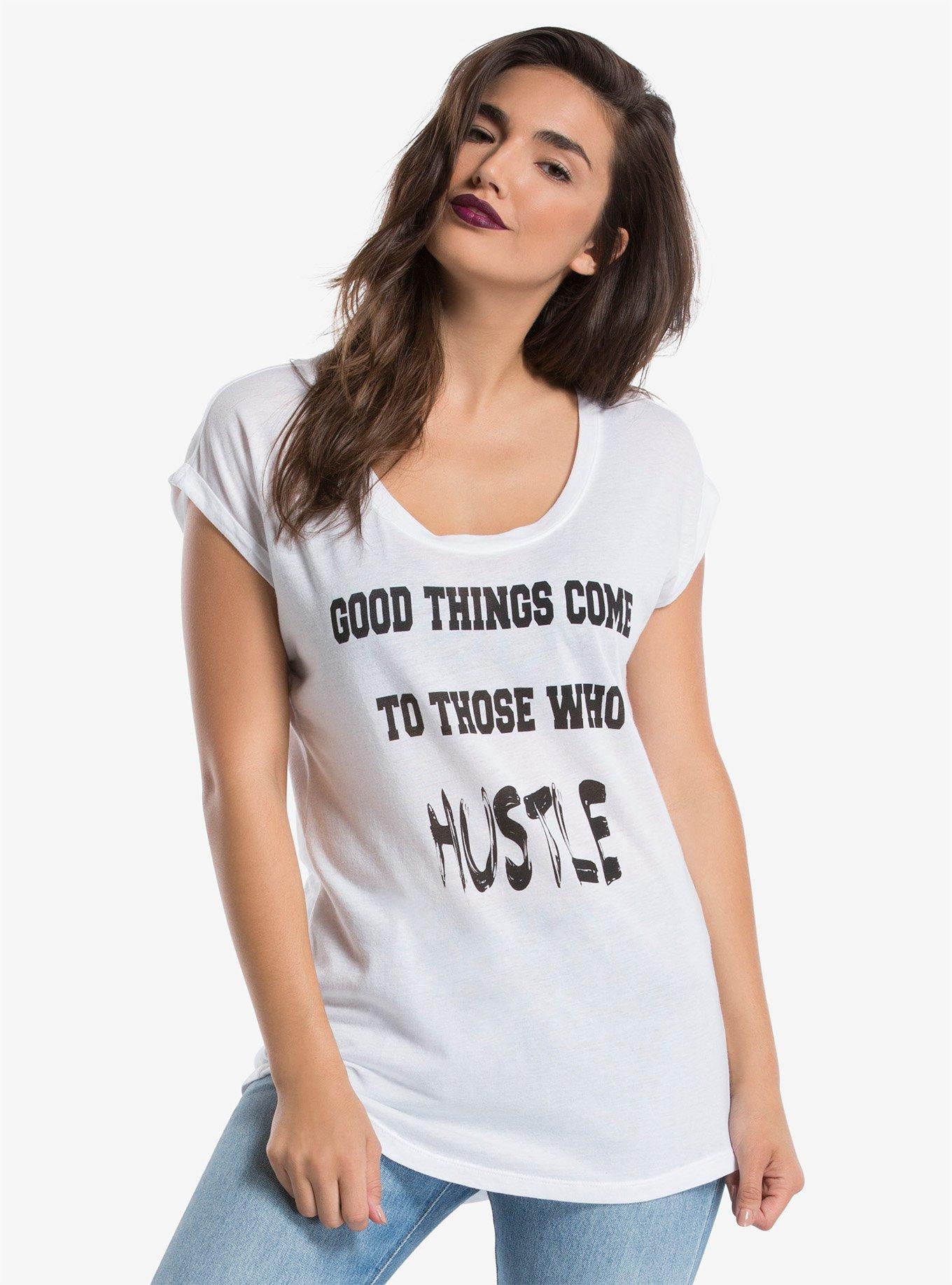 Recycled Karma Good Things Come Womens Tee, WHITE, hi-res