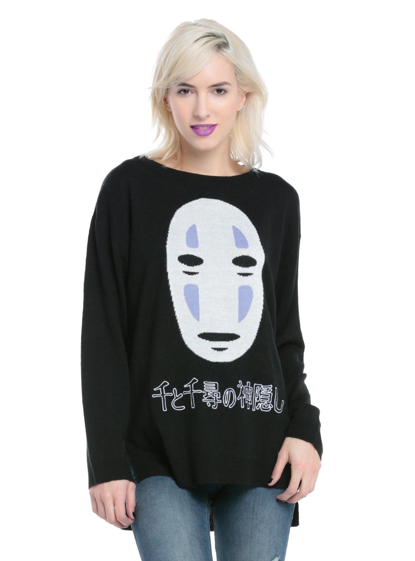 Her Universe Studio Ghibli Spirited Away No-Face Kanji Girls Sweater, BLACK, hi-res