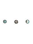 Steel Black Clear & Turquoise Rainbow CZ Labret 3 Pack, , hi-res