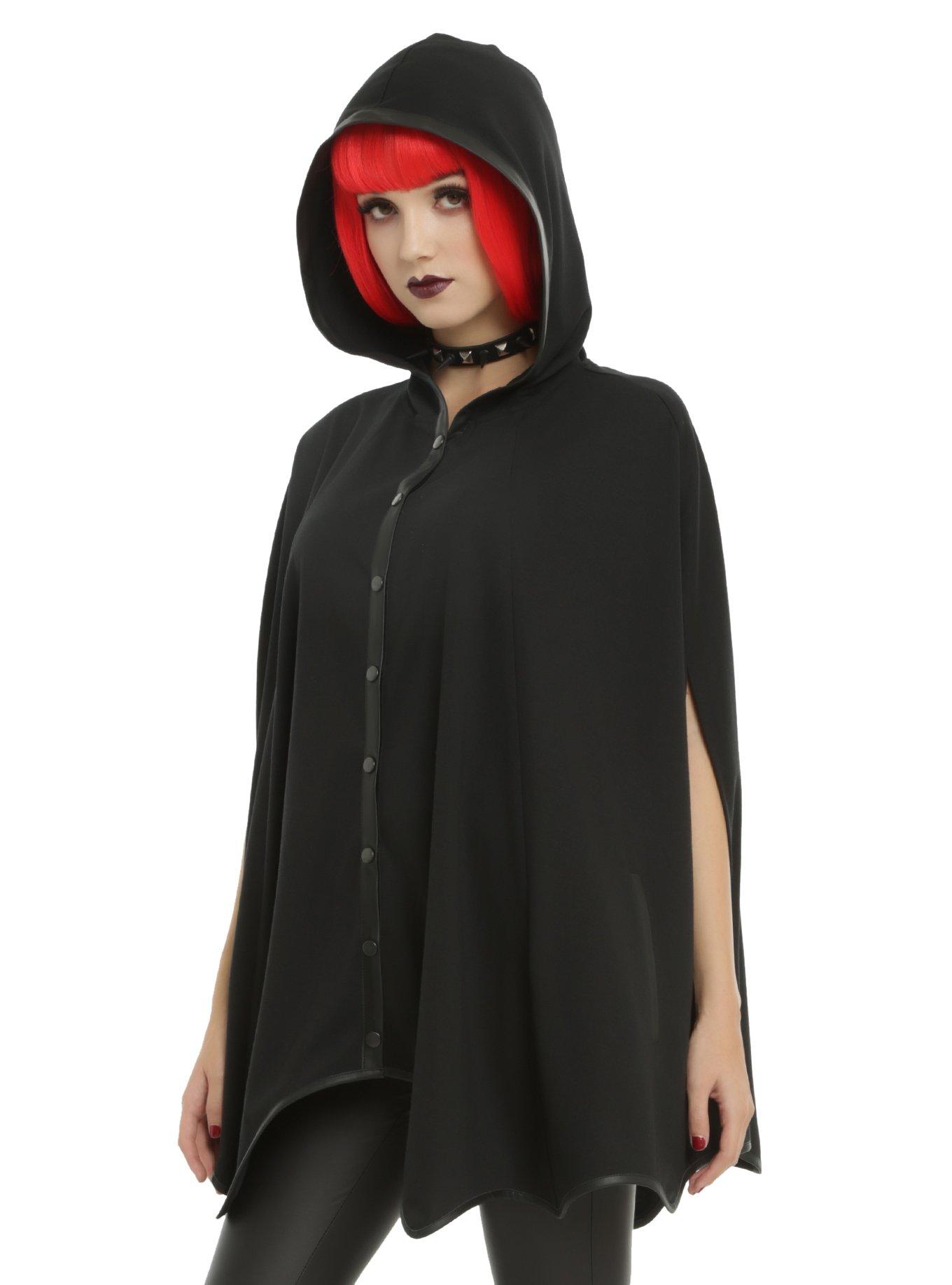 Hooded Bat Cape, BLACK, hi-res