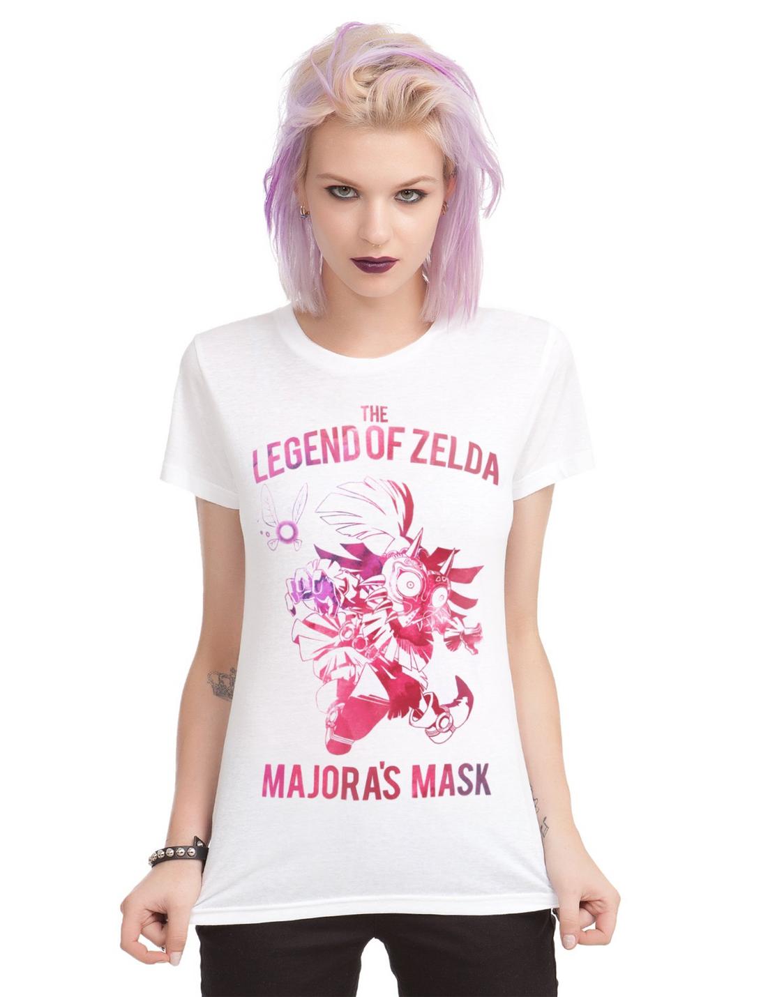The Legend Of Zelda: Majora's Mask Watercolor Girls T-Shirt, WHITE, hi-res