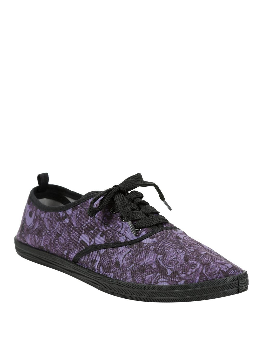 Disney Alice In Wonderland Purple & Black Cheshire Cat Lace-Up Sneakers, PURPLE, hi-res