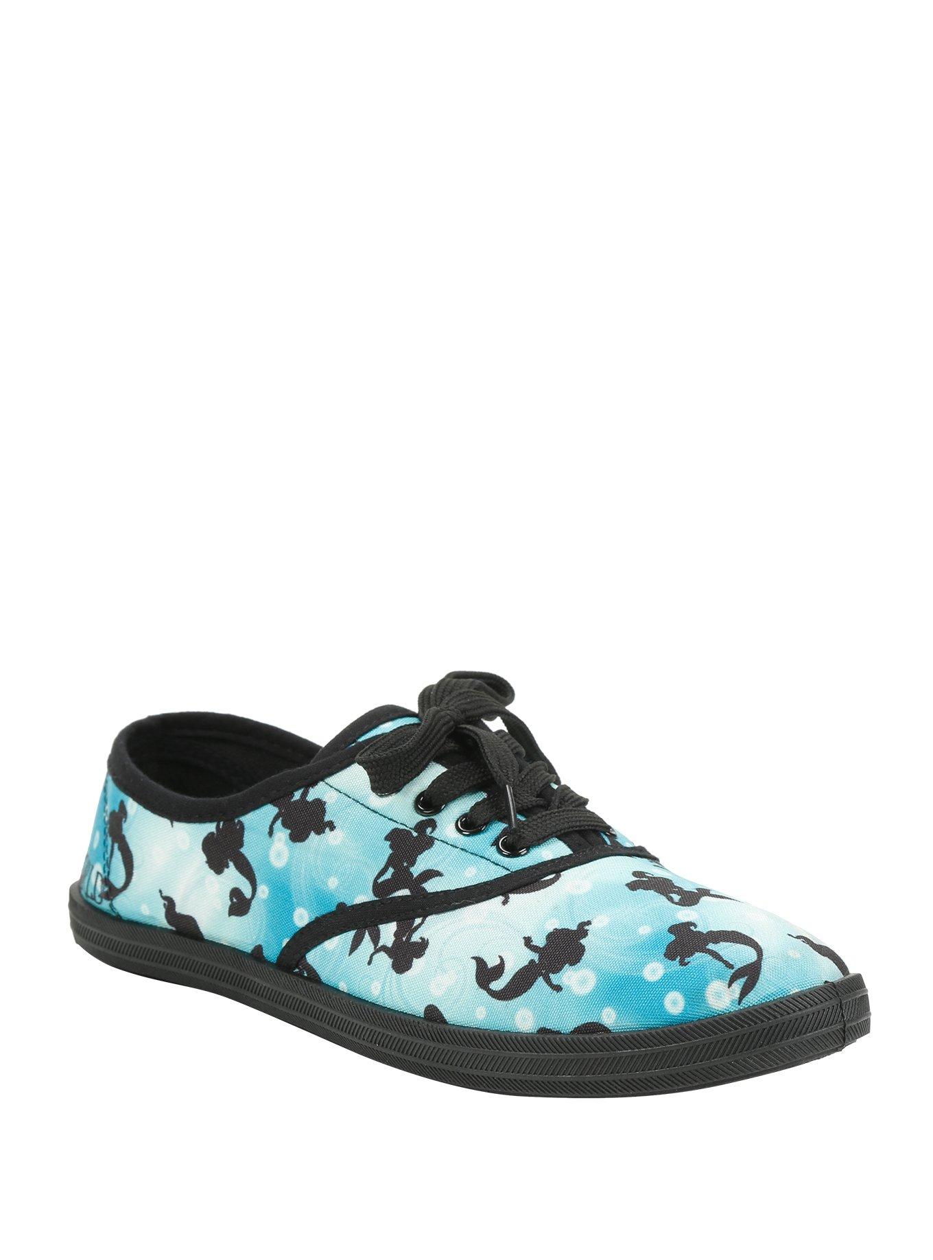Disney The Little Mermaid Ariel Silhouette Lace-Up Sneakers, TEAL, hi-res