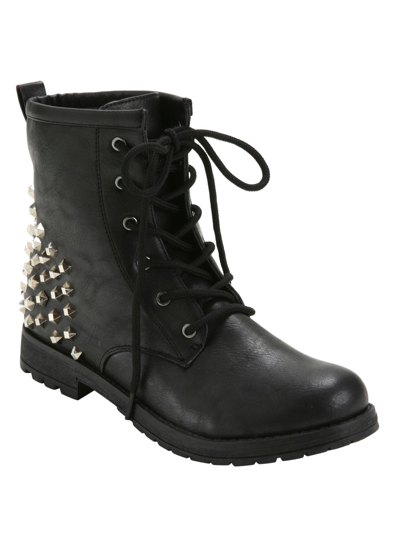 Studded combat shop boot heel