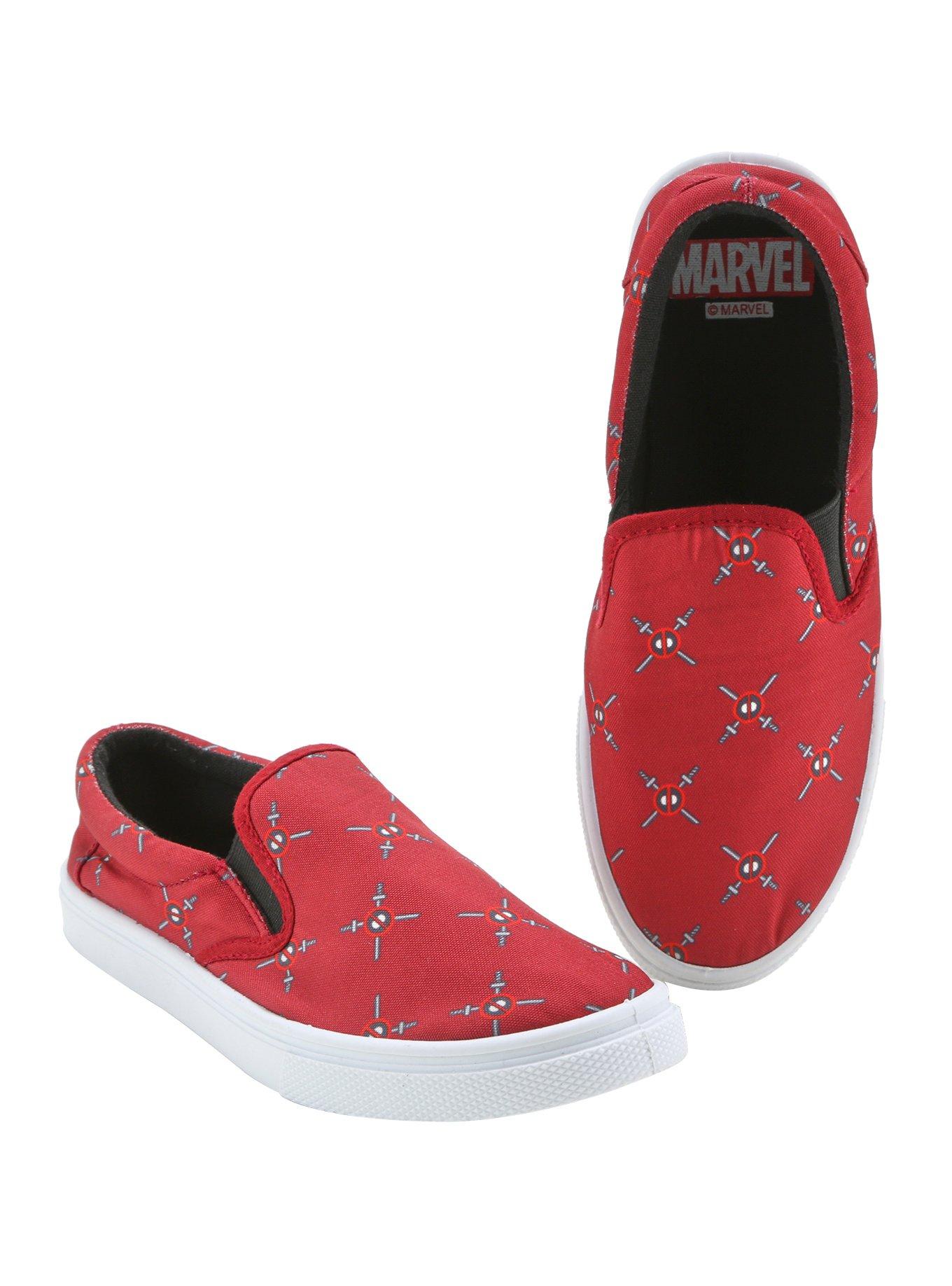 Marvel Deadpool Logo Slip-Ons, RED, hi-res