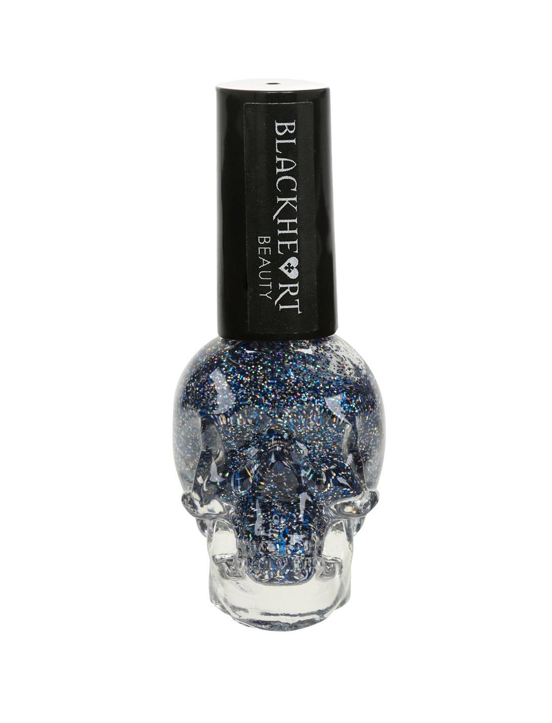 Blackheart Beauty Silver Glitter Starry Nail Polish, , hi-res