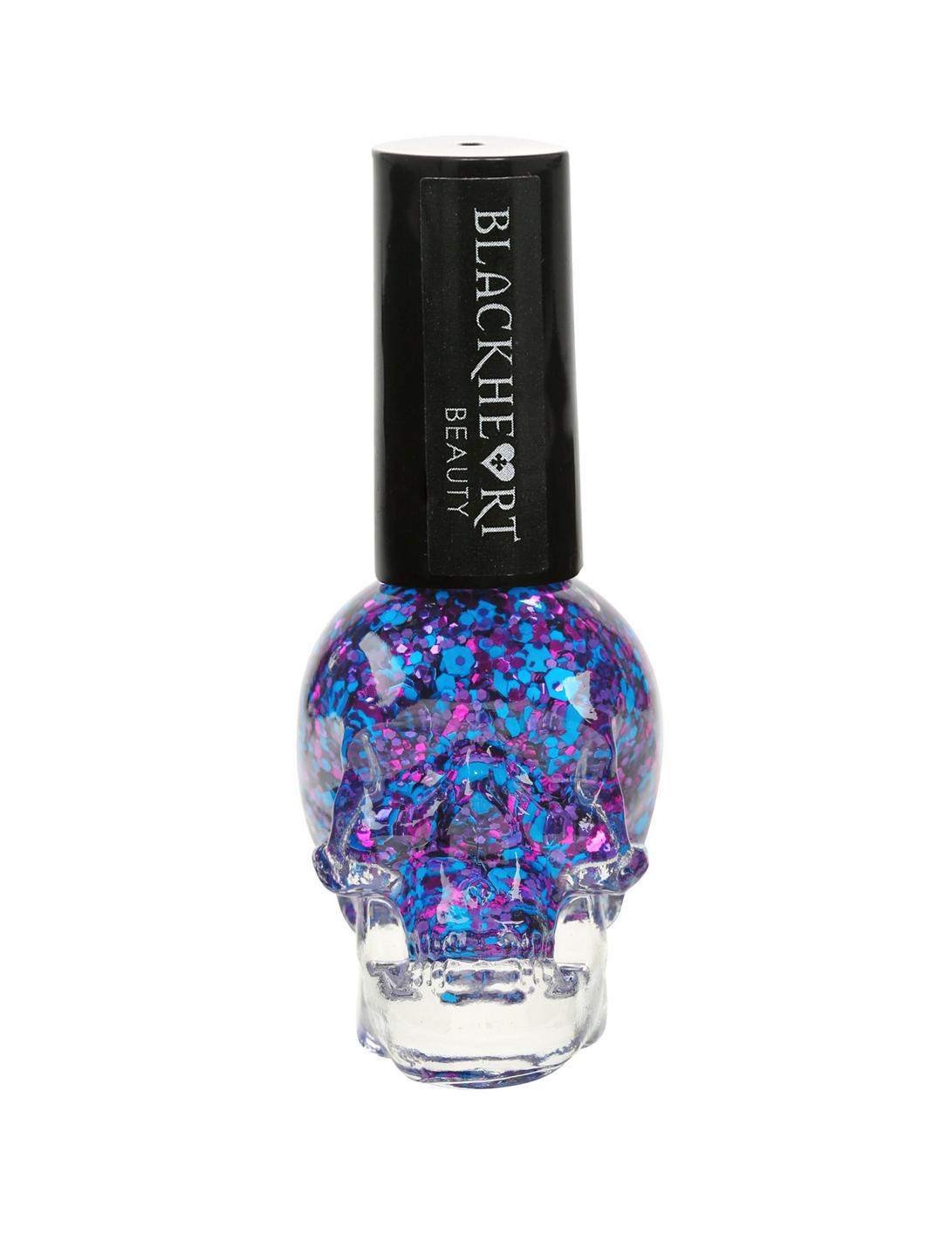 Blackheart Beauty Blue & Purple Confetti Nail Polish, , hi-res