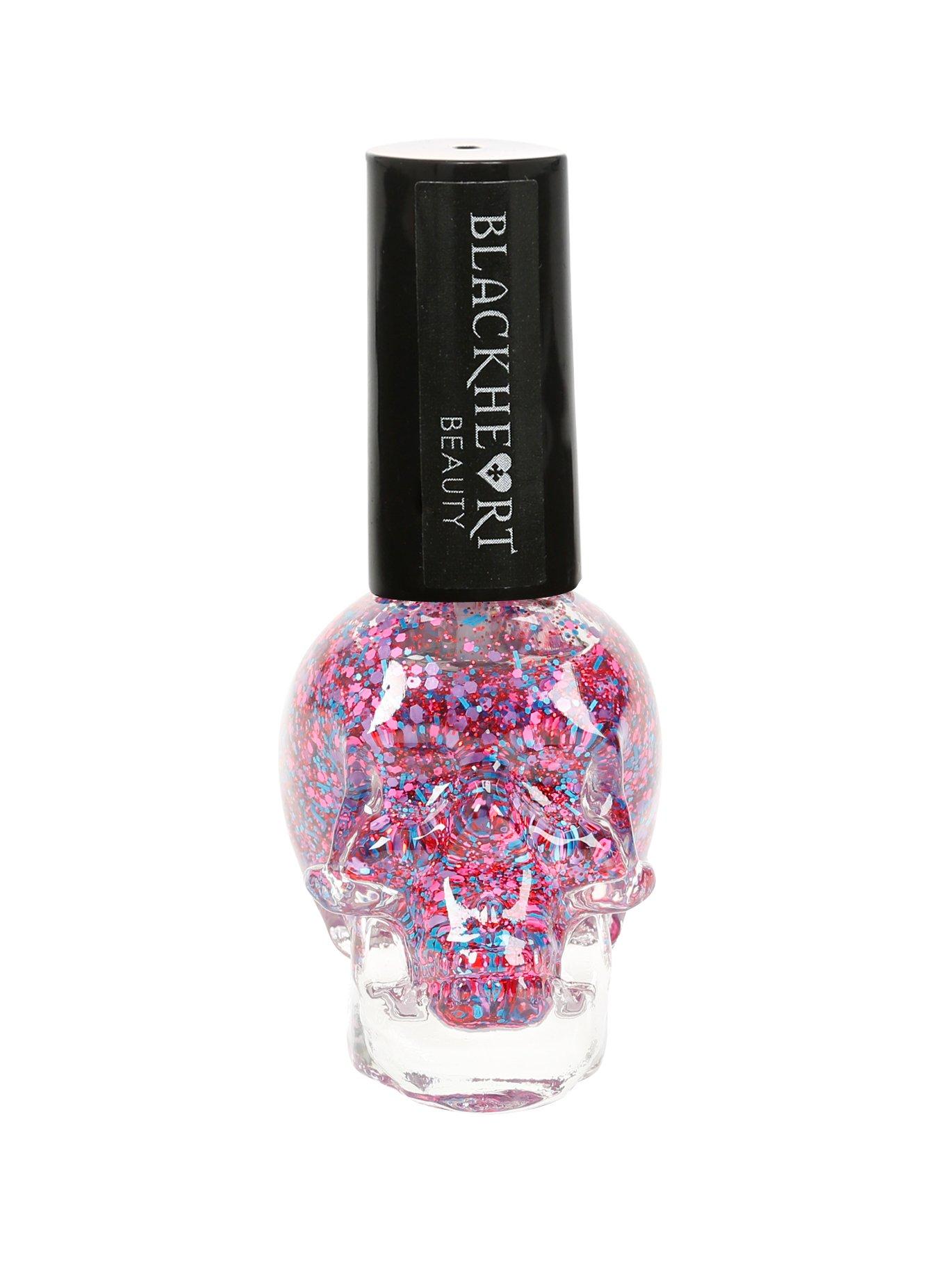 Blackheart Beauty Pink & Blue Splatter Nail Polish, , hi-res