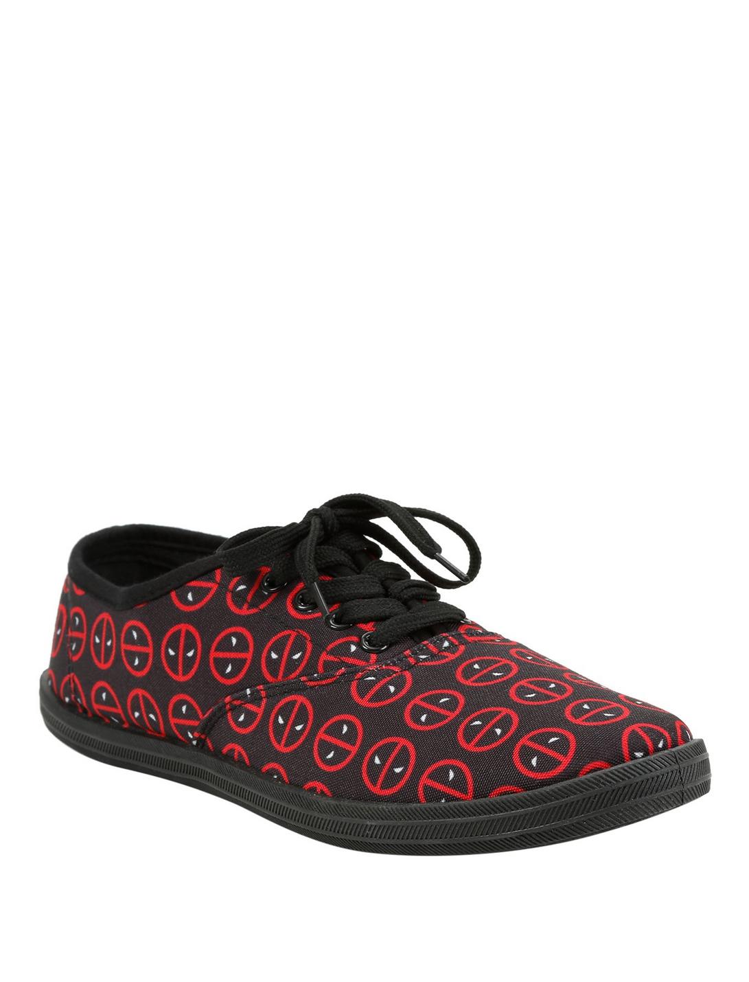 Marvel Deadpool Logo Lace-Up Sneakers, RED, hi-res