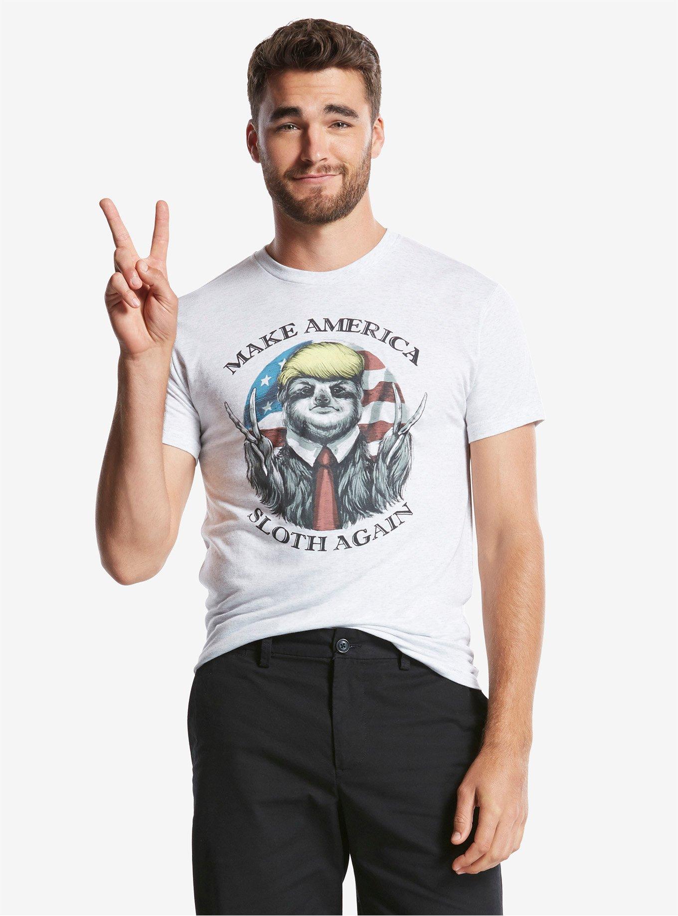 Make America Sloth Again T-Shirt, WHITE, hi-res