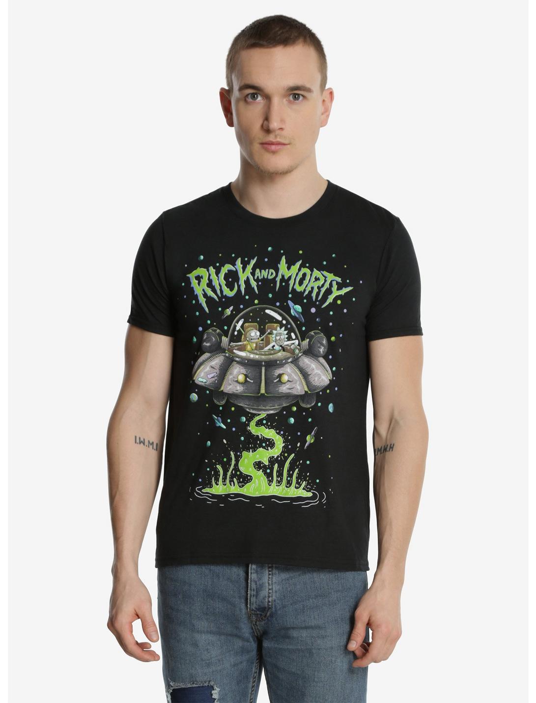 Rick And Morty Space T-Shirt, BLACK, hi-res