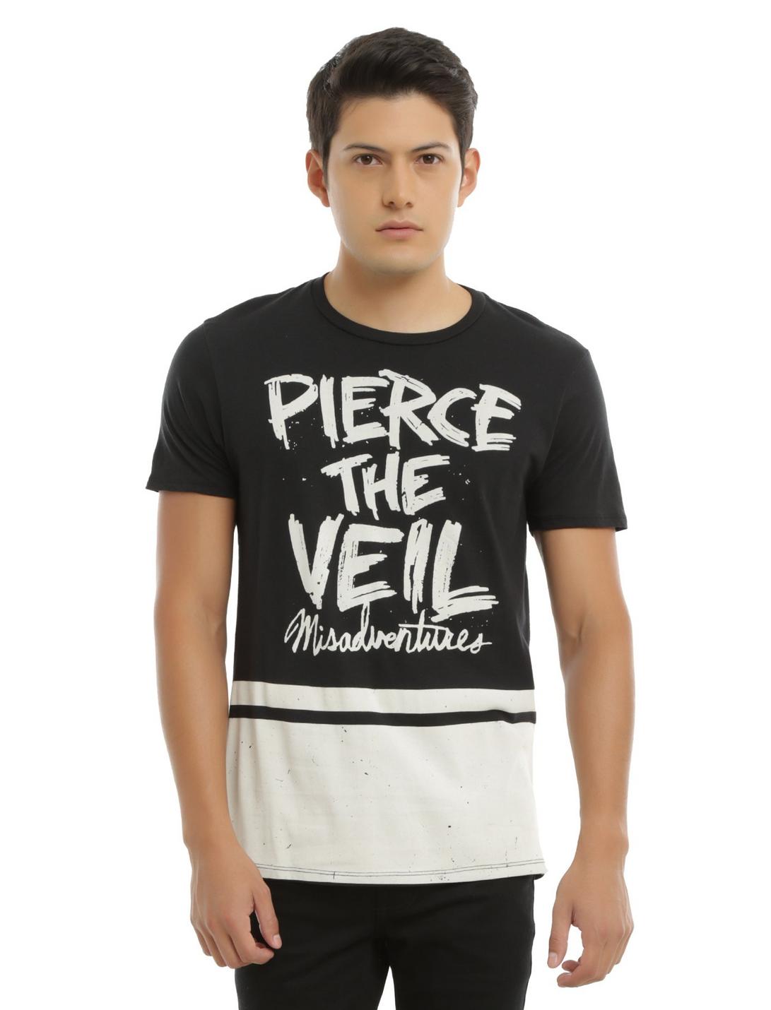 Pierce The Veil Black & White Misadventures T-Shirt, BLACK, hi-res