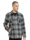XXX RUDE Lined Grey Plaid Woven Button-Up Jacket, GREY, hi-res