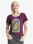 Nintendo The Legend Of Zelda Stained Glass Womens Tee, EGGPLANT, hi-res