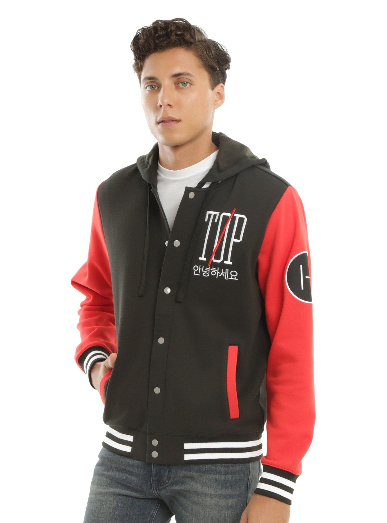 Twenty One Pilots Logos Varsity Hoodie, RED, hi-res