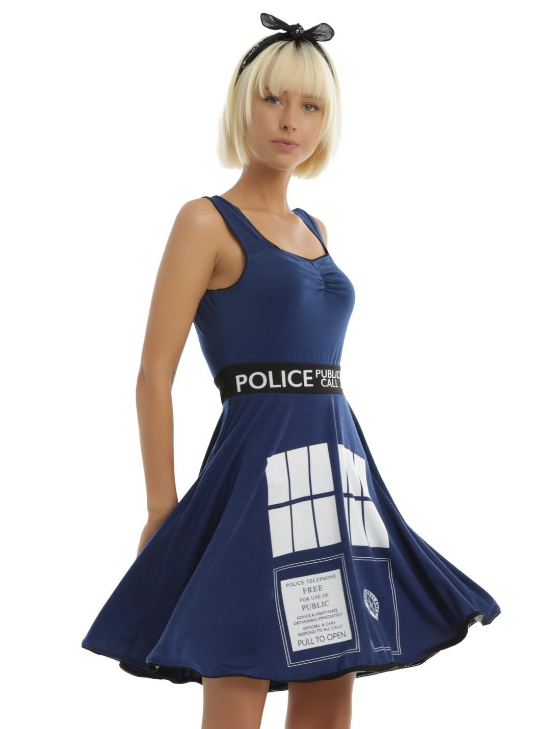 Doctor Who TARDIS Cosplay Dress, BLUE, hi-res