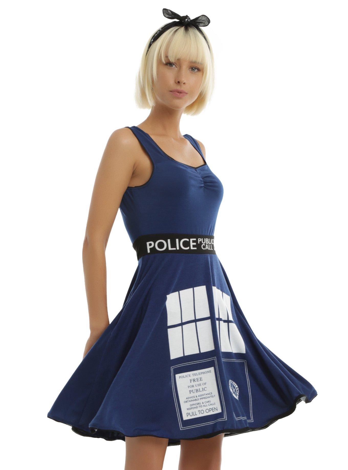 Doctor Who TARDIS Cosplay Dress, BLUE, hi-res