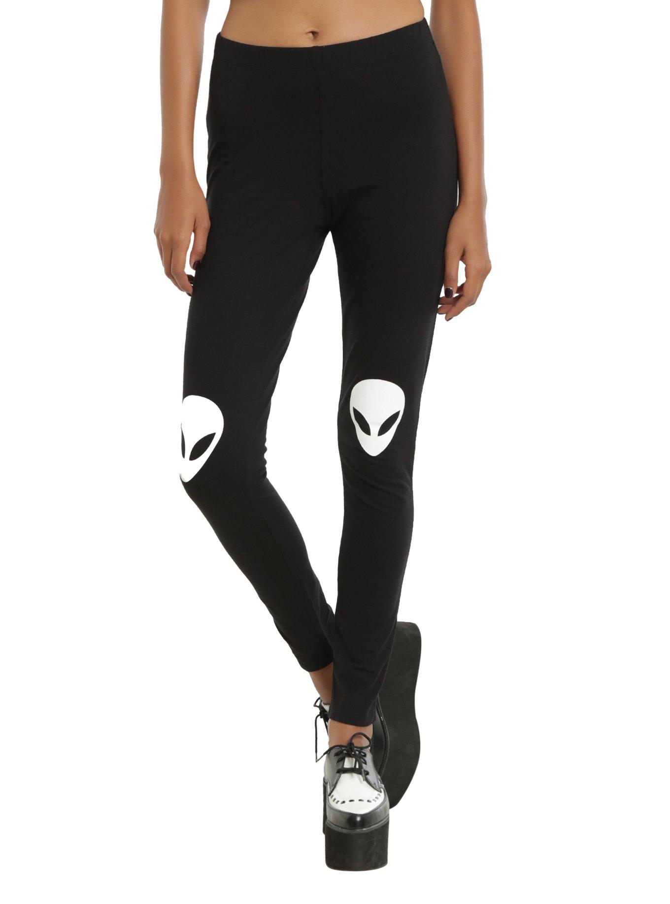 Blackheart Alien Knee Leggings, BLACK, hi-res